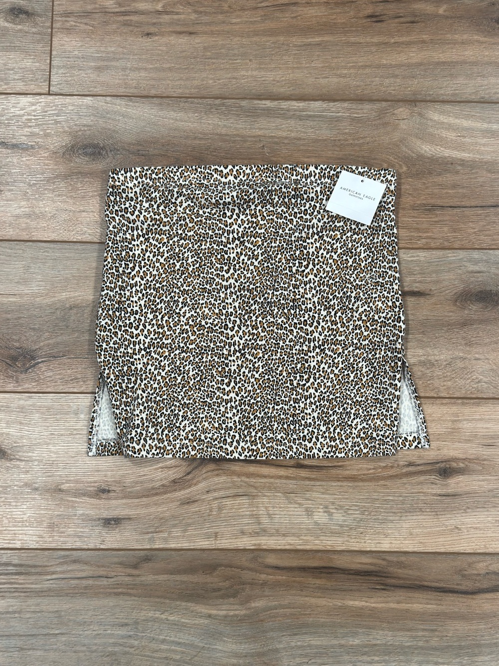 NWT AMERICAN EAGLE Chic Western Leopard Print Slit Tube Top | Size Small